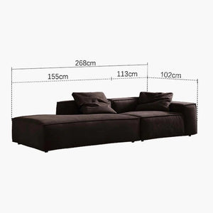 Hee Nordic Suede Sofa – Modern Two & Three Seater & Corner Sofa Set, Contemporary Living Room Couch with High-Density Sponge Cushioning, Brown Finish, Minimalist Design - My Store