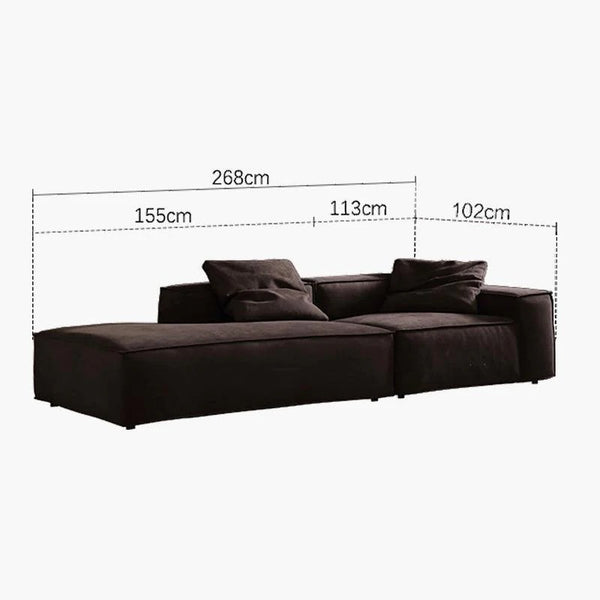 Hee Nordic Suede Sofa – Modern Two & Three Seater & Corner Sofa Set, Contemporary Living Room Couch with High-Density Sponge Cushioning, Brown Finish, Minimalist Design - My Store