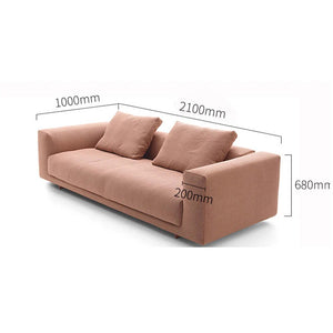 Goswell Green Linen Two Seater Corner Sofa with Painted Steel Frame – Modern Contemporary Living Room Sofa with Wooden Legs Assembly Required - My Store