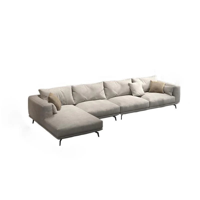 NR23 3-Seater Corner Sofa (260 cm)– Leathaire L-Shape Sectional Couch, Modern Contemporary Sofa Set with Soft Upholstery – Greige (Made-to-Order Colours Available) - My Store