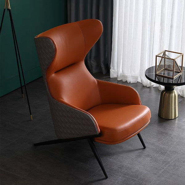 Tige Accent Armchair, PU Leather Upholstered Modern Lounge Chair with Painted Steel Frame – Contemporary Living Room & Office Seating (Multiple Colors) - My Store