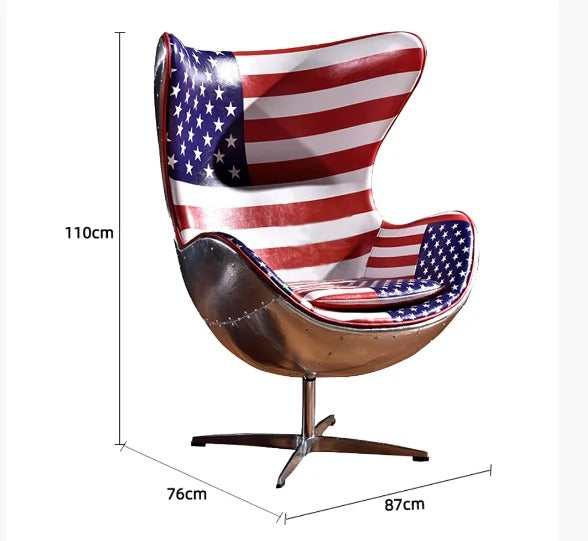 Aviator Office Chair – Aluminium Shell Egg Chair with PU Leather Upholstery, High-Density Foam Cushion, Modern Ergonomic Executive Lounge Chair for Home & Office Use - My Store