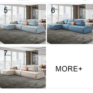 R97 Lou 4 Seater Sofa – Modern Large Leathaire Couch, Spacious Family Living Room Sofa, High-Density Foam Cushioned Four Seater, Contemporary Minimalist Design (Beige/Grey Options) - My Store