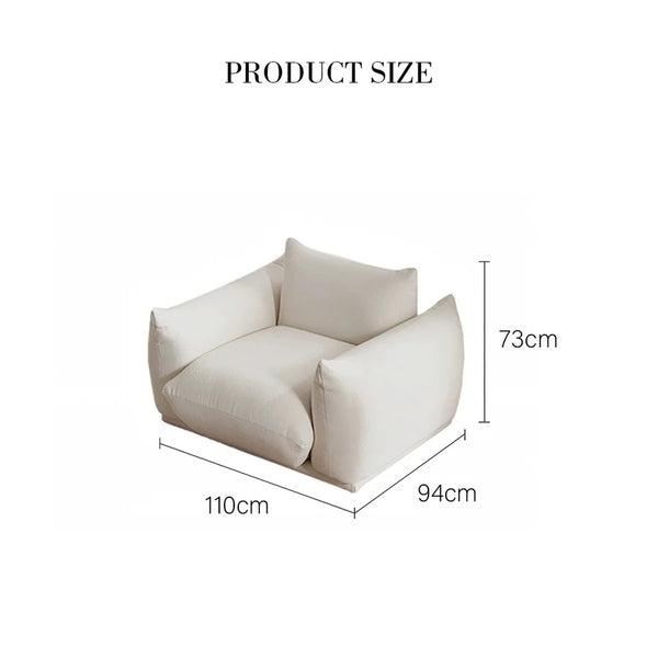 Isabella Modern 3 Seater Sofa – Bouclé or Velvet Upholstery, Contemporary Living Room Couch in Off White & Blue, Fully Assembled Large Sofa - My Store