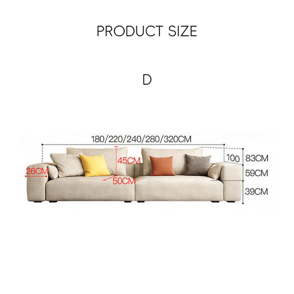 R87 Calvin Three Seater Sofa – Modern Leathaire Upholstered Couch with High-Density Sponge Cushions, Contemporary Living Room Sofa - My Store