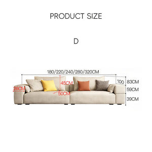 R87 Calvin Four Seater Sofa – Modern Leathaire Upholstered Couch with High-Density Sponge Cushions, Contemporary Living Room Sofa - My Store