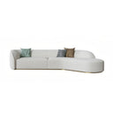 Welby Curved 3-Seater Sofa – Modern Boucle or Velvet Upholstered Living Room Couch, Contemporary Lounge Seating in Grey or White - My Store