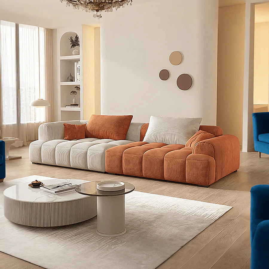 Arabella 3 Seater Corduroy Sofa – Modern Contemporary Fabric Couch with High-Density Foam Cushions, Comfortable Living Room Sofa - My Store