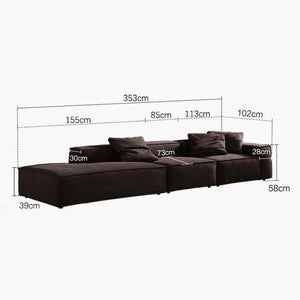 Hee Nordic Suede Sofa – Modern Two & Three Seater & Corner Sofa Set, Contemporary Living Room Couch with High-Density Sponge Cushioning, Brown Finish, Minimalist Design - My Store