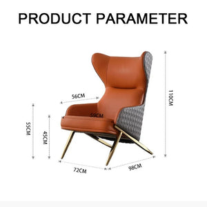 Tige Accent Armchair, PU Leather Upholstered Modern Lounge Chair with Painted Steel Frame – Contemporary Living Room & Office Seating (Multiple Colors) - My Store