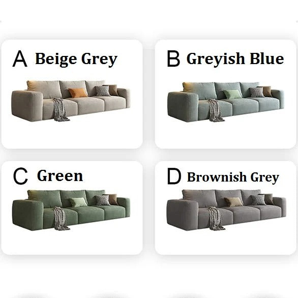 Lionel Three Seater Linen Fabric Sofa | Modern Contemporary 3-Seater Couch with High Density Sponge Cushioning | No Assembly Required Living Room Sofa