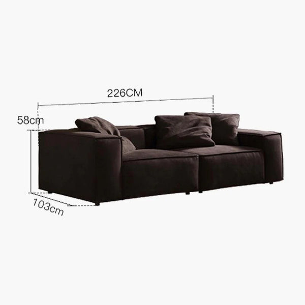Hee Nordic Suede Sofa – Modern Two & Three Seater & Corner Sofa Set, Contemporary Living Room Couch with High-Density Sponge Cushioning, Brown Finish, Minimalist Design - My Store