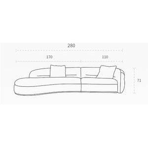 Yannik Four Seater Curved Sofa – Snowflake Velvet Upholstery, Modern Contemporary Lounge Sofa with High-Resilience Sponge Cushioning, Elegant Green Living Room Sofa