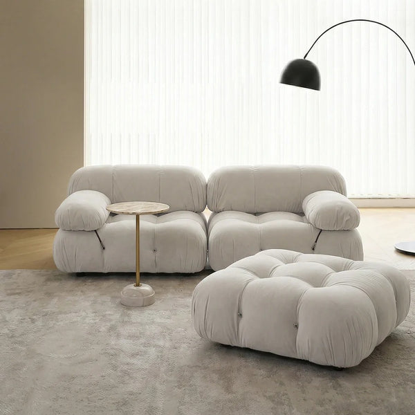 B&B Italia Camaleonda Two Seater Modular Sofa – Luxury Velvet Upholstered Contemporary Couch with Deep Cushions, Modern Living Room Seating - My Store