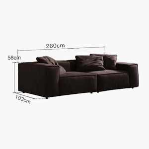 Hee Nordic Suede Sofa – Modern Two & Three Seater & Corner Sofa Set, Contemporary Living Room Couch with High-Density Sponge Cushioning, Brown Finish, Minimalist Design - My Store