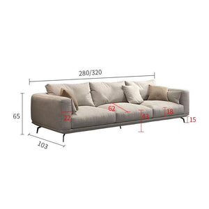 NR23 Three Seater Sofa – Modern Leathaire Upholstered Sofa Set, Contemporary Design, Comfortable Living Room Couch (Greige Colour No.15) - My Store