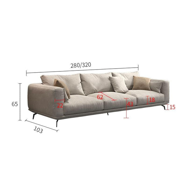 NR23 Three Seater Sofa – Modern Leathaire Upholstered Sofa Set, Contemporary Design, Comfortable Living Room Couch (Greige Colour No.15) - My Store