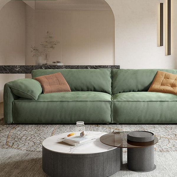 Simon S20 Two Seater Velvet Sofa – Modern Contemporary 2-Seater Couch with High-Density Sponge Cushioning, Made-to-Order Colour Options (Green, Khaki, Mocha, Yellow) - My Store
