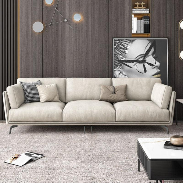 Reynold 2/3 Seater Modern Sofa – Leathaire Upholstered Contemporary Couch with High-Density Foam Cushioning, Wooden Frame Living Room Furniture (Two/Three Seater Option) - My Store