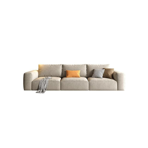 Lionel Three Seater Linen Fabric Sofa | Modern Contemporary 3-Seater Couch with High Density Sponge Cushioning | No Assembly Required Living Room Sofa