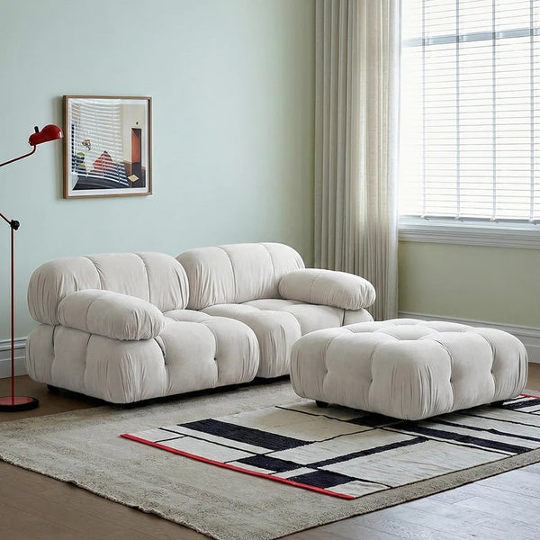 B&B Italia Camaleonda Two Seater Modular Sofa – Luxury Velvet Upholstered Contemporary Couch with Deep Cushions, Modern Living Room Seating - My Store