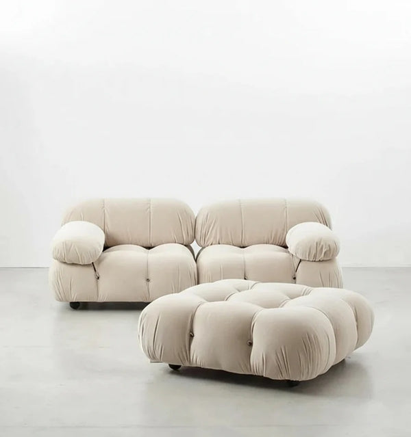 B&B Italia Camaleonda Two Seater Modular Sofa – Luxury Velvet Upholstered Contemporary Couch with Deep Cushions, Modern Living Room Seating - My Store