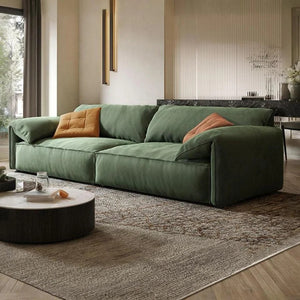 Simon S20 3 Seater Velvet Sofa – Modern Upholstered Living Room Couch | Soft High-Density Sponge Seating | Contemporary Fabric Sofa (Green, Khaki, Mocha, Yellow) 180 cm - My Store