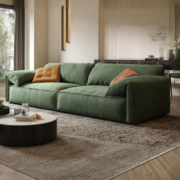 Simon S20 3 Seater Velvet Sofa – Modern Upholstered Living Room Couch | Soft High-Density Sponge Seating | Contemporary Fabric Sofa (Green, Khaki, Mocha, Yellow) 180 cm - My Store