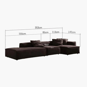 Hee Nordic Suede Sofa – Modern Two & Three Seater & Corner Sofa Set, Contemporary Living Room Couch with High-Density Sponge Cushioning, Brown Finish, Minimalist Design - My Store