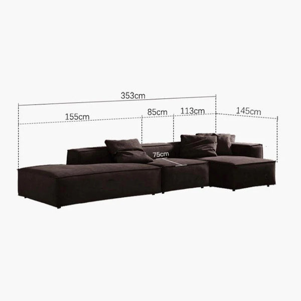 Hee Nordic Suede Sofa – Modern Two & Three Seater & Corner Sofa Set, Contemporary Living Room Couch with High-Density Sponge Cushioning, Brown Finish, Minimalist Design - My Store