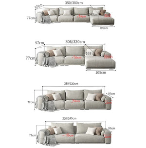 Frances Cotton Linen Two Seater Sofa – Contemporary Upholstered Loveseat with High Density Sponge Cushioning, Modern Living Room Couch in Grey - My Store