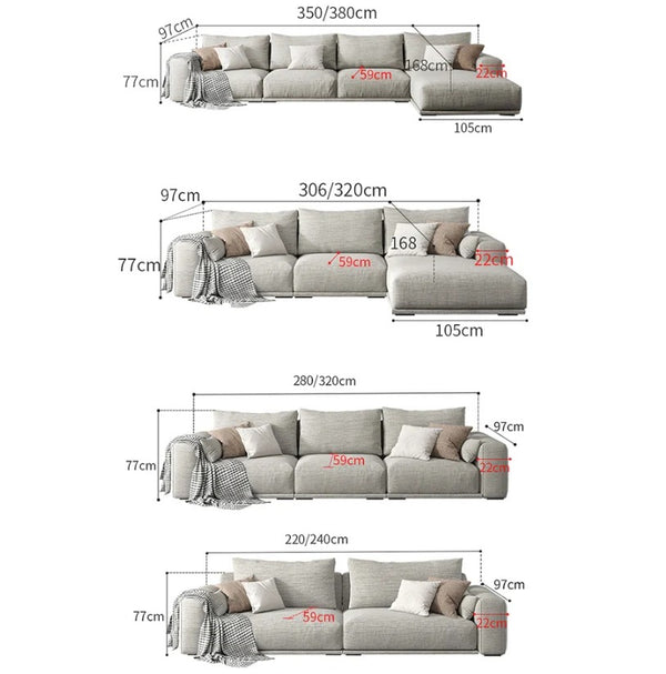 Frances Cotton Linen Two Seater Sofa – Contemporary Upholstered Loveseat with High Density Sponge Cushioning, Modern Living Room Couch in Grey - My Store