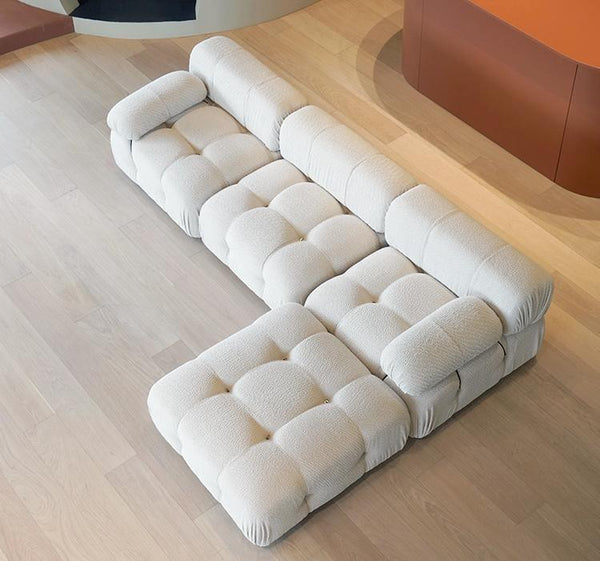 B&B Italia Camaleonda Two Seater Modular Sofa – Luxury Velvet Upholstered Contemporary Couch with Deep Cushions, Modern Living Room Seating - My Store