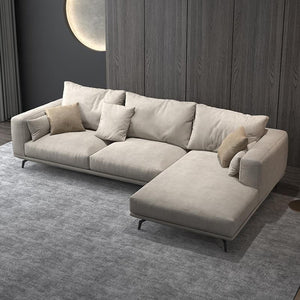 NR23 3-Seater Corner Sofa (260 cm)– Leathaire L-Shape Sectional Couch, Modern Contemporary Sofa Set with Soft Upholstery – Greige (Made-to-Order Colours Available) - My Store