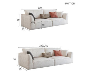 R77 Dexter Modular Three Seater Sofa – Contemporary Leathaire Upholstered Couch with High Density Foam, Modern Living Room Sofa