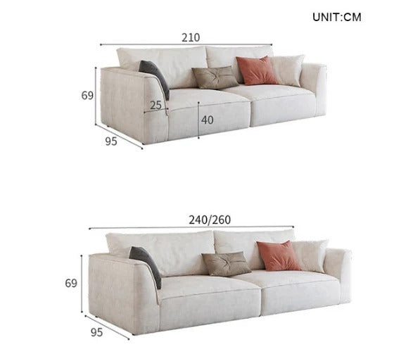 R77 Dexter Modular Three Seater Sofa – Contemporary Leathaire Upholstered Couch with High Density Foam, Modern Living Room Sofa