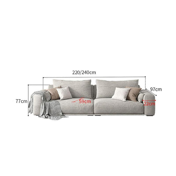 Frances 3-Seater Corner Sofa (306 cm) – Cotton Linen Upholstery, High Density Foam Comfort Couch, Modern Contemporary Living Room Sofa - My Store