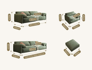 Simon S20 3 Seater Velvet Sofa – Modern Upholstered Living Room Couch | Soft High-Density Sponge Seating | Contemporary Fabric Sofa (Green, Khaki, Mocha, Yellow) 180 cm - My Store