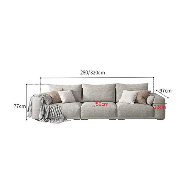 Frances 3-Seater Corner Sofa (306 cm) – Cotton Linen Upholstery, High Density Foam Comfort Couch, Modern Contemporary Living Room Sofa - My Store