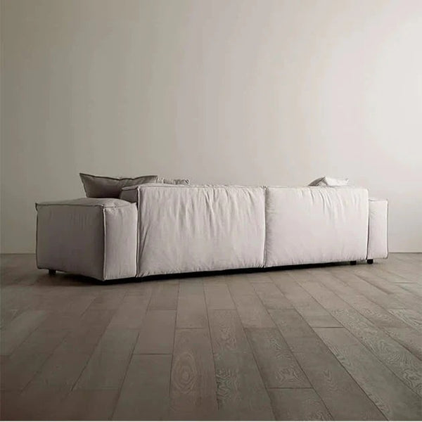 Jerome 4 Seater Modular Sofa in Cotton Linen Fabric – Contemporary Modern Upholstered Living Room Couch, Off White - My Store
