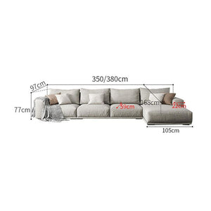 Frances 3-Seater Corner Sofa (306 cm) – Cotton Linen Upholstery, High Density Foam Comfort Couch, Modern Contemporary Living Room Sofa - My Store