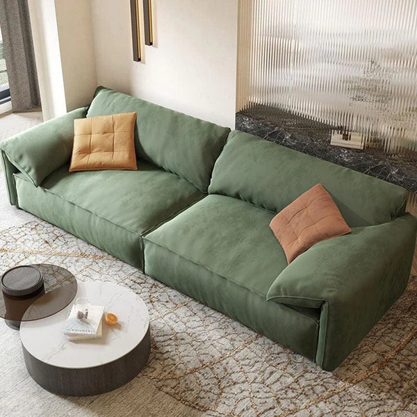 Simon S20 Two Seater Velvet Sofa – Modern Contemporary 2-Seater Couch with High-Density Sponge Cushioning, Made-to-Order Colour Options (Green, Khaki, Mocha, Yellow) - My Store