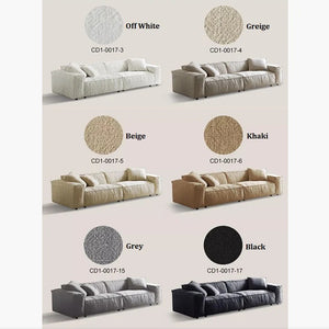 Jerome 3 Seater Modular Sofa in Cotton Linen Fabric – Contemporary Modern Upholstered Living Room Couch, Off White - My Store