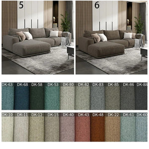 Frances 4-Seater Corner Sofa (350 cm)– Cotton Linen Upholstery, High Density Foam Comfort Couch, Modern Contemporary Living Room Sectional Sofa - My Store