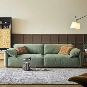 Simon S20 Two Seater Velvet Sofa – Modern Contemporary 2-Seater Couch with High-Density Sponge Cushioning, Made-to-Order Colour Options (Green, Khaki, Mocha, Yellow) - My Store