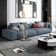 Aula 4 Seater Modular Sofa – Modern Leathaire Upholstered Large Couch, Contemporary Living Room Sofa with Metal Legs, Spacious 4-Seater Seating in Green, Black, White & Blue - My Store