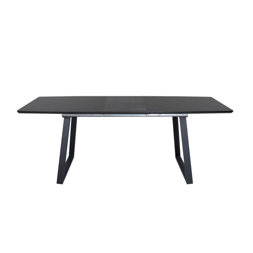 Inca Extendable Dining Table | Black MDF Top with Black Metal Legs, 160–200cm