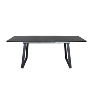 Inca Extendable Dining Table | Black MDF Top with Black Metal Legs, 160–200cm