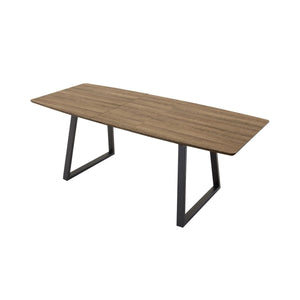 Inca Extendable Rectangular Dining Table | Oak MDF Top with Black Metal Legs, 160–200cm