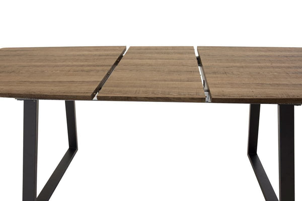 Inca Extendable Rectangular Dining Table | Oak MDF Top with Black Metal Legs, 160–200cm